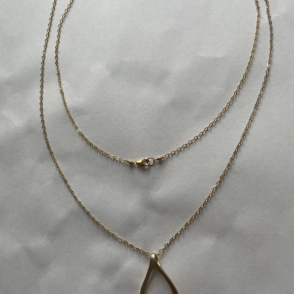 Wish bone necklace gold (hallmarks GF 14/20) - Picture 3 of 10